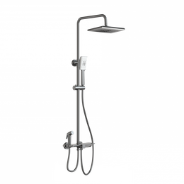 Душевая стойка с термостатом Wonzon & Woghand WW-B3310-BGG, тёмный графит брашированный фото 