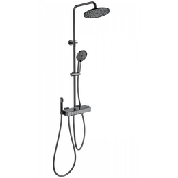 Душевая стойка с термостатом Wonzon & Woghand Muse WW-B3580-BGG, тёмный графит брашированный фото 