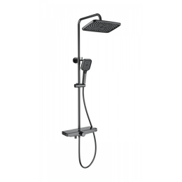 Душевая стойка с термостатом Wonzon & Woghand ThermoKlick WW-B3098-A-BGG, тёмный графит брашированный фото 