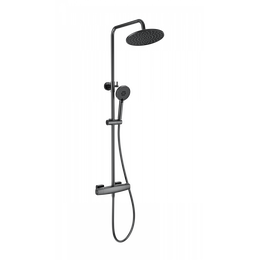 Душевая стойка с термостатом Wonzon & Woghand Neo WW-B3035-A-BGG, тёмный графит брашированный фото 