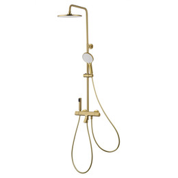 Душевая стойка с термостатом Wonzon & Woghand The one WW-B3094-BG, золото брашированное фото 