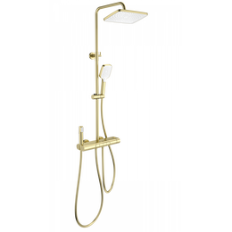 Душевая стойка с термостатом Wonzon & Woghand Muse WW-B4129-BG, золото брашированное фото 