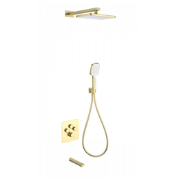 Душевая система для ванны с термостатом Wonzon & Woghand WW-B4005-BG, золото брашированное фото 
