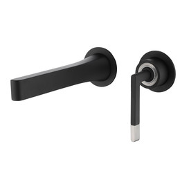 Смеситель для раковины настенный Boheme Duo 165-B (со скрытой частью) чёрный фото 