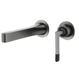 Смеситель для раковины настенный Boheme Duo 165-GM (со скрытой частью) графит фото 