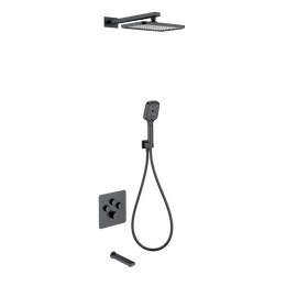 Душевая система для ванны с термостатом Wonzon & Woghand WW-B4005-MB, чёрный матовый фото 