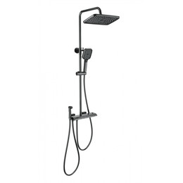 Душевая стойка с термостатом и гигиеническим душем Wonzon & Woghand Muse WW-B4132-A-BGG, тёмный графит брашированный фото 