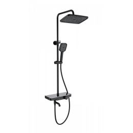 Душевая стойка с термостатом Wonzon & Woghand WW-B3099-A-MB, чёрный матовый фото 