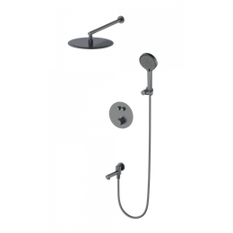 Душевая система для ванны с термостатом Wonzon & Woghand Stick WW-88929010-BGM, тёмный графит брашированный фото 