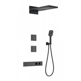 Душевая система для душа с термостатом Wonzon & Woghand WW-D4538-A-MB, чёрный матовый фото 