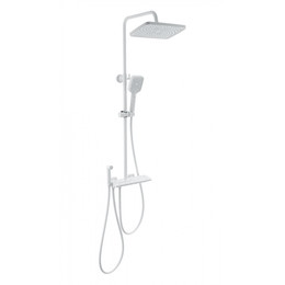 Душевая стойка с термостатом и гигиеническим душем Wonzon & Woghand Muse WW-B4132-A-MW, белый матовый фото 