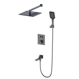 Душевая система для ванны с термостатом Wonzon & Woghand WW-88929003-BGM, тёмный графит брашированный фото 