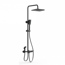 Душевая стойка с термостатом Wonzon & Woghand WW-B3310-MB, чёрный матовый фото 