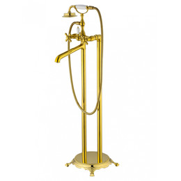 Смеситель для ванны напольный Wonzon & Woghand Retro WW-88649020-PG, золото фото 