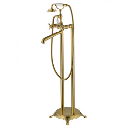Смеситель для ванны напольный Wonzon & Woghand Retro WW-88649020-BG, золото фото 