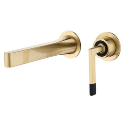 Смеситель для раковины настенный Boheme Duo 165-MG (со скрытой частью) золото матовое фото 