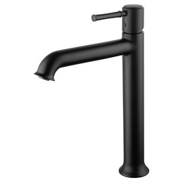 Смеситель для раковины высокий Wonzon & Woghand Tor WW-88019073-MB, чёрный фото 