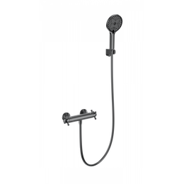 Смесители для душа с термостатом Wonzon & Woghand Strato WW-B2048-A-BGG, тёмный графит фото 