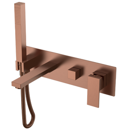 Смеситель для ванны Boheme Qubic 474-2-BRB (со скрытой частью) брашированная бронза фото 