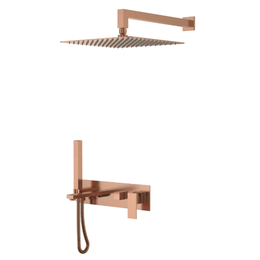 Душевая система для ванны Boheme Qubic 474-CB (со скрытой частью) брашированная медь фото 