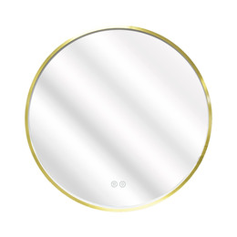 Зеркало Azario Димион 70 см АZ-LED011025 (подсветка, подогрев и сенсорный выключатель) золото матовое фото 