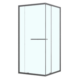 Душевое ограждение Azario Monako 100x100 см AZ-L47-100-MGR-CL, графит матовый/прозрачное фото 