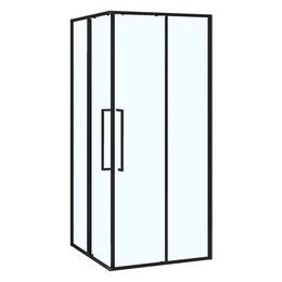 Душевое ограждение Azario SHANGHAI 100x100 см AZ-R43-100-MB-CL, чёрный матовый/прозрачное фото 