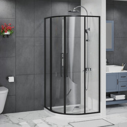 Душевое ограждение Azario SHANGHAI 100x100 см AZ-S43-100-MB-CL, чёрный матовый/прозрачное фото 