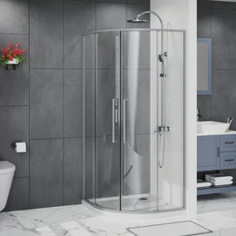 Душевое ограждение Azario SHANGHAI 100x100 см AZ-S43-100-MGR-CL, графит матовый/прозрачное фото 