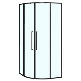 Душевое ограждение Azario SHANGHAI 90x90 см AZ-S43-90-MB-CL, чёрный матовый/прозрачное фото 
