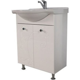 Тумба напольная с раковиной Акватон ЛИАНА 60 см 1A1631K0LL010, белый фото 