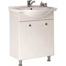 Тумба напольная с раковиной Акватон ЛИАНА 65 см 1A1657K0LL010, белый фото 