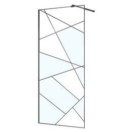 Душевая перегородка Azario Walk-in 110 см AZ-271-110-MGR-CGP (стекло 8 мм) графит матовый/узор фото 