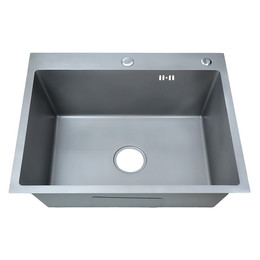 Кухонная мойка Azario Nicole AZG6050H (сифон, дозатор и коландер в комплекте) серая соты фото 