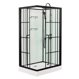 Душевая кабина Loranto 120х80 см CS-3008TM/W-120R, чёрный/прозрачное фото 