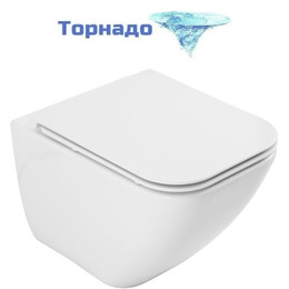Унитаз подвесной безободковый Allen Brau Liberty 3 Tornado 4.33011.20 с тонкой крышкой микролифт (система смыва Торнадо) фото 