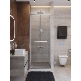 Душевая дверь Cezares Lux 80 см LUX-B-FS-1-80-C-CR, хром/прозрачное фото 