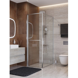 Душевое ограждение Cezares Lux 70x90 см LUX-AH-FS-1-70/90-C-CR, хром/прозрачное фото 