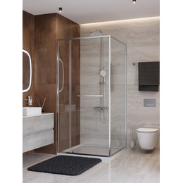 Душевое ограждение Cezares Lux 100x100 см LUX-A-FS-11-100-C-CR, хром/прозрачное фото 