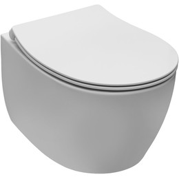 Унитаз приставной безободковый Allen Brau Fantasy 4.11004.21 с тонкой крышкой микролифт, белый матовый фото 