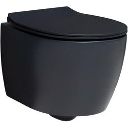 Унитаз подвесной безободковый Allen Brau Fantasy 4.11004.31 с тонкой крышкой микролифт, чёрный матовый фото 