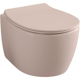 Унитаз приставной безободковый Allen Brau Fantasy 4.11004.SM с тонкой крышкой микролифт, розовый фото 