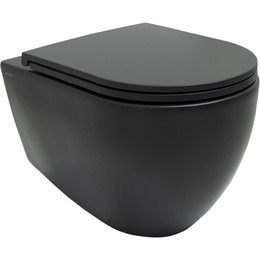 Унитаз подвесной безободковый Allen Brau Reality 4.32006.31 с крышкой микролифт, чёрный матовый фото 
