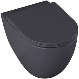 Унитаз подвесной безободковый Allen Brau Reality 4.32006.AN с крышкой микролифт, антрацит фото 