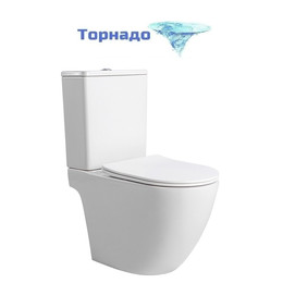 Унитаз-компакт безободковый Azario Levita AZ-2903T с тонким быстросъемным сиденьем микролифт (система смыва Торнадо) фото 