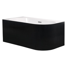 Ванна акриловая Azario Lago Blanco Black 170x75 см AZ-6724-1CLB 17075 (в комплекте с сифоном и металлической рамой) белый глянец/чёрный матовый фото 