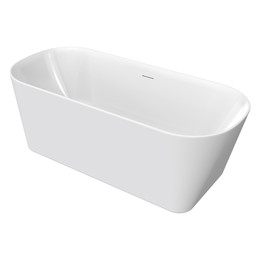 Ванна отдельностоящая Azario Creo Ceramique Crisp 150x75 см AZ-8692-1.5, в комплекте с сифоном и металлической рамой фото 