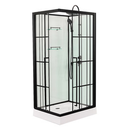 Душевая кабина Loranto 90х90 см CS-3008TM/W-90R, чёрный/прозрачное фото 