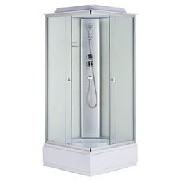 Душевая кабина Loranto 100x100 см CS-990ETM/W-100, хром/матовое фото 