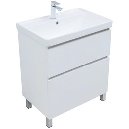 Тумба напольная с раковиной Aquanet Вега 70 см 00344122 (2 ящика) белый глянец фото 